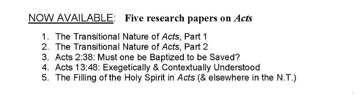 Now available: 5 Research Papers on Acts